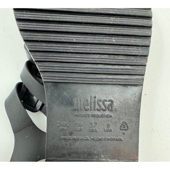 Melissa Flox Flatform Black Strappy Platform Sandals Size 7 - Picture 5 of 9